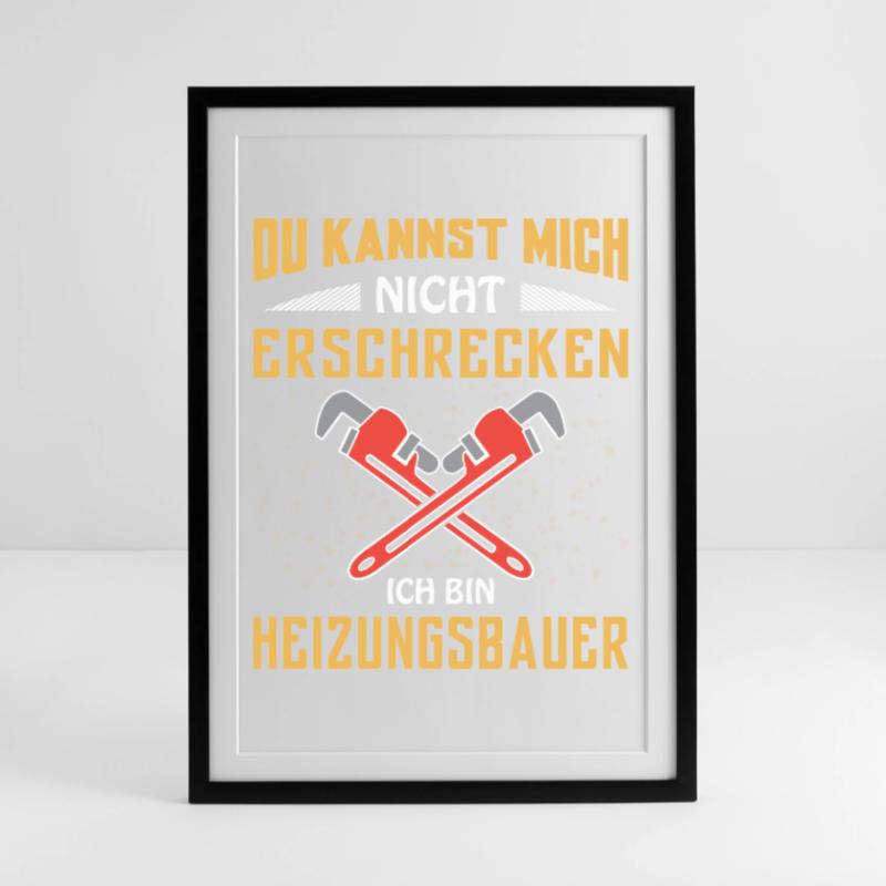 Heating engineer Heating construction Framed poster (49 × 69 cm)