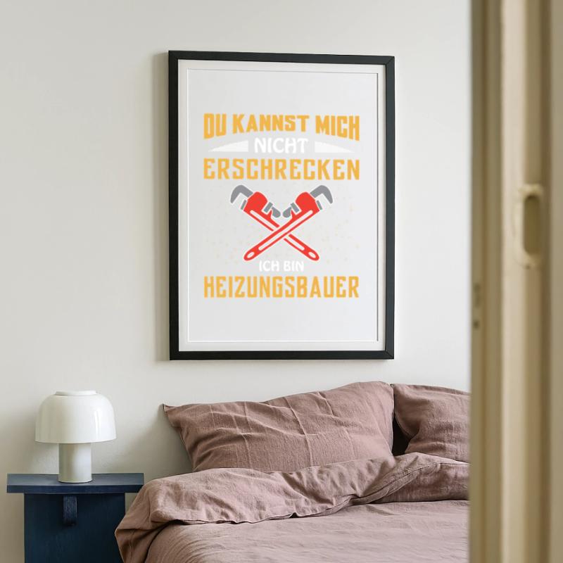 Heating engineer Heating construction Framed poster (49 × 69 cm)