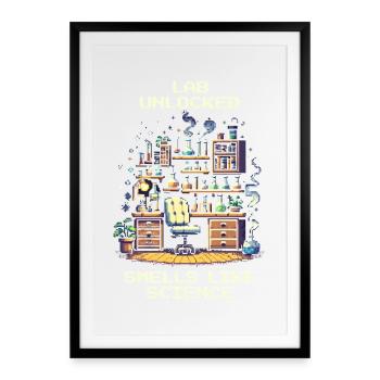 Laboratoire – Les odeurs de la science | Chimie - Affiche encadrée (49 × 69 cm) - noir - Devant