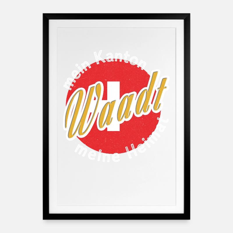 Ma patrie Vaud cadeau - Affiche encadrée (49 × 69 cm) - noir