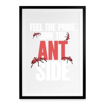 Élevage de fourmis Éleveur de fourmis Rejoignez le côté des fourmis - Affiche encadrée (49 × 69 cm) - noir - Devant