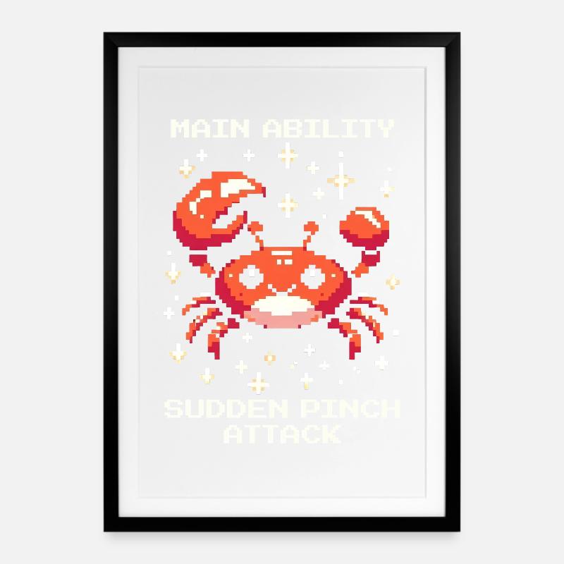 Main Ability: Scissor Snap Attack | Crab - Framed poster (49 × 69 cm) - black