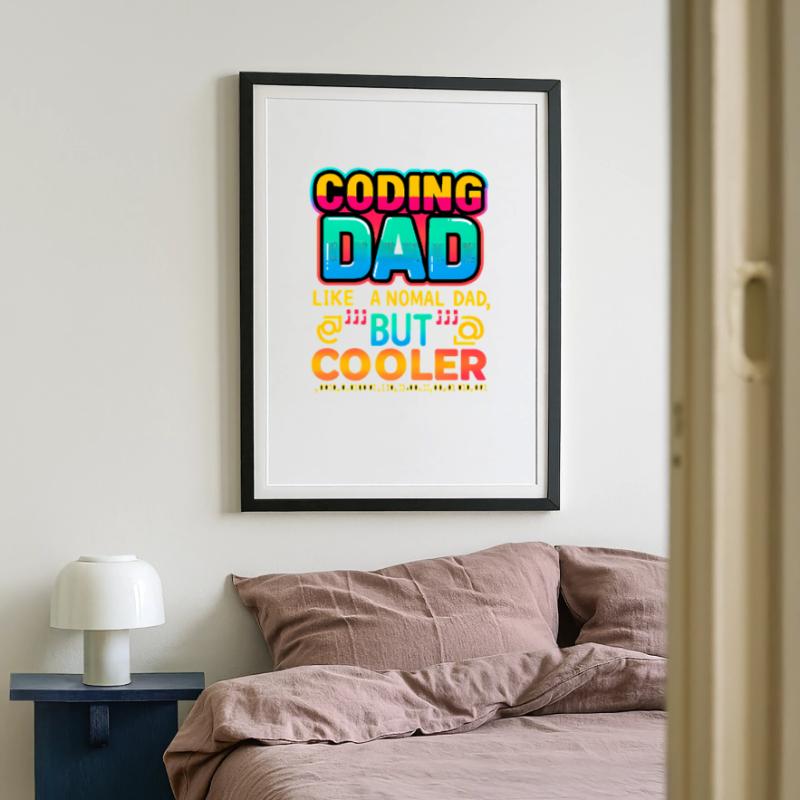 Coding Dad Cooler, Programmer  Framed poster (49 × 69 cm)