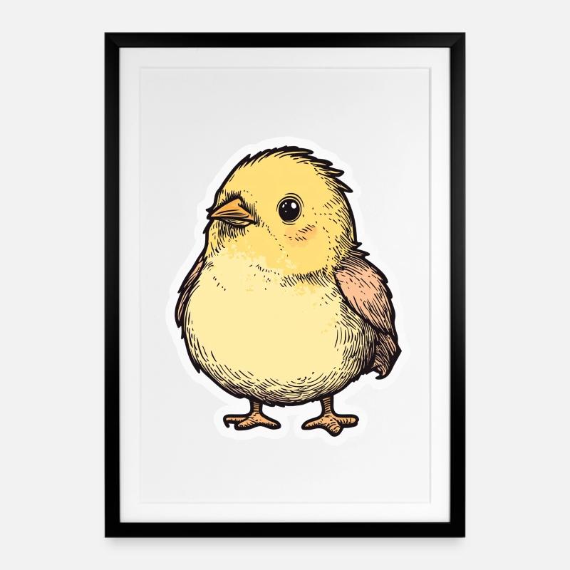 Chick - Framed poster (49 × 69 cm) - black