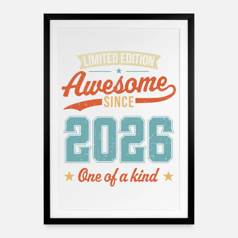 Großartig seit 2026 - Gerahmtes Poster (49 × 69 cm) - Schwarz
