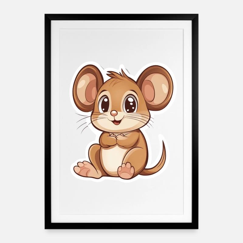 souris - Affiche encadrée (49 × 69 cm) - noir