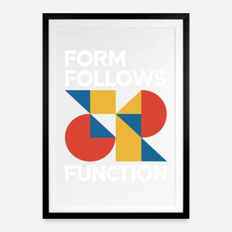 Bauhaus Architecture Architecte - Affiche encadrée (49 × 69 cm) - noir