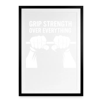 Griffstärke über alles Calisthenics Gym - Gerahmtes Poster (49 × 69 cm) - Schwarz - Vorne