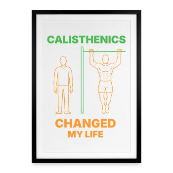 Calisthenics hat mein Leben verändert Fitness Gym Workout - Gerahmtes Poster (49 × 69 cm) - Schwarz - Vorne
