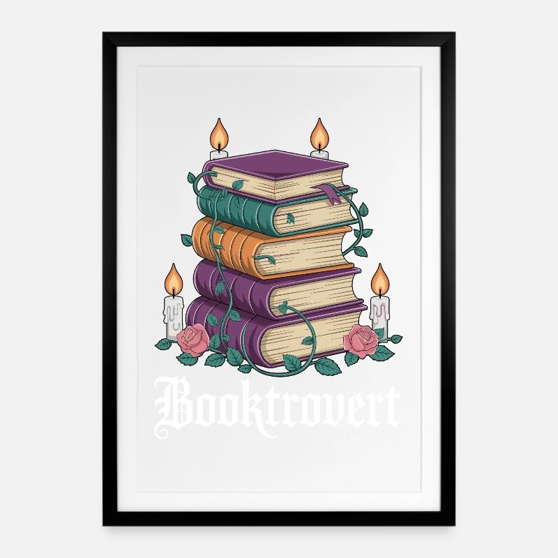 Booktrovert Book Magic - Framed poster (49 × 69 cm) - black