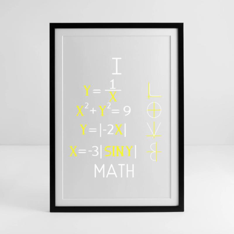 Math Math Math Professeur de mathématiques Mathématicien Affiche encadrée (49 × 69 cm)