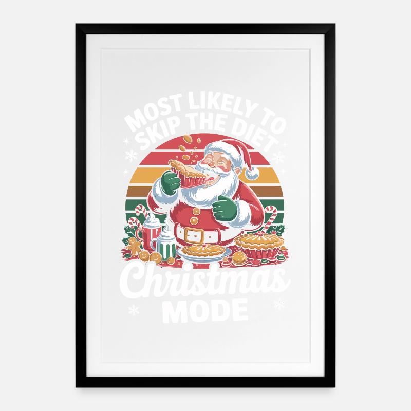 Mode Noël Skip Diet - Affiche encadrée (49 × 69 cm) - noir