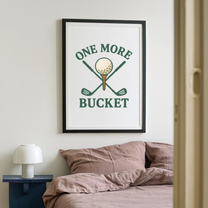 Ein weiterer Eimer Golfschläger Fun Design Gerahmtes Poster (49 × 69 cm)