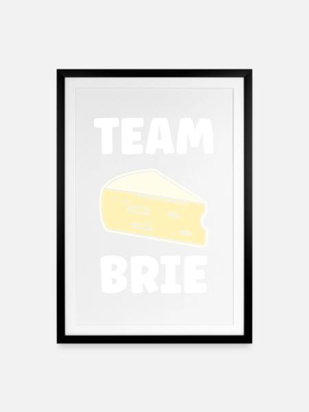 Humor Brie-Käse - Gerahmtes Poster (49 × 69 cm) - Schwarz