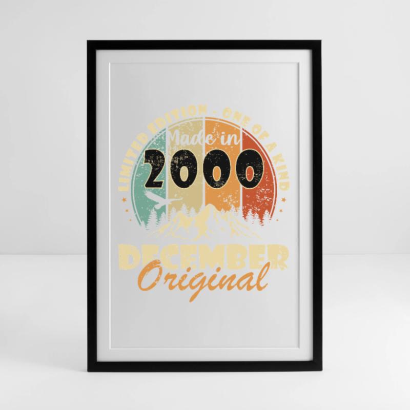 December 2000 Jubilee 2000 December Framed poster (49 × 69 cm)