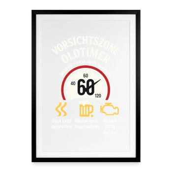 Note d’entretien Chemise 60ème Anniversaire Vintage 1965 - Affiche encadrée (49 × 69 cm) - noir - Devant