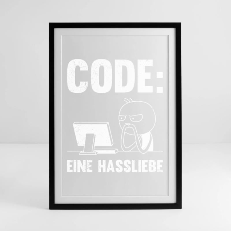 Coder CODE A LOVE-HATE RELATIONSHIP FUNNY Framed poster (49 × 69 cm)