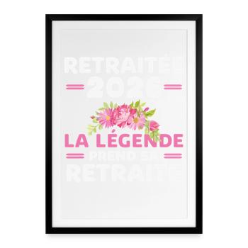 Retraité en 2026 La légende prend sa retraite - Affiche encadrée (49 × 69 cm) - noir - Devant