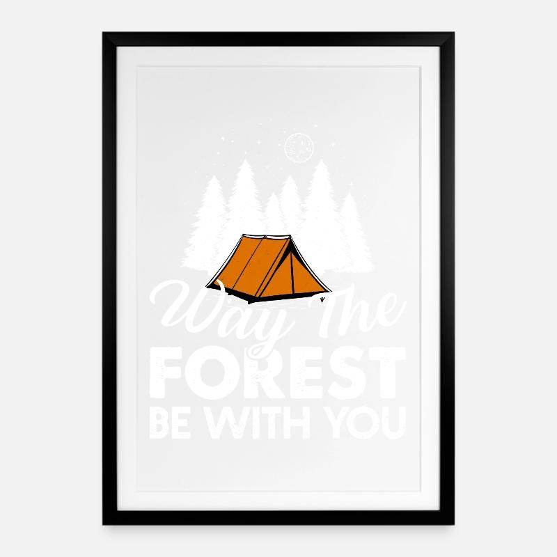 Camping Wilderness - Framed poster (49 × 69 cm) - black