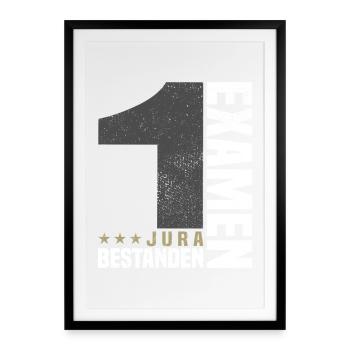 Glückwunsch 1. Examen Jura - Gerahmtes Poster (49 × 69 cm) - Schwarz - Vorne