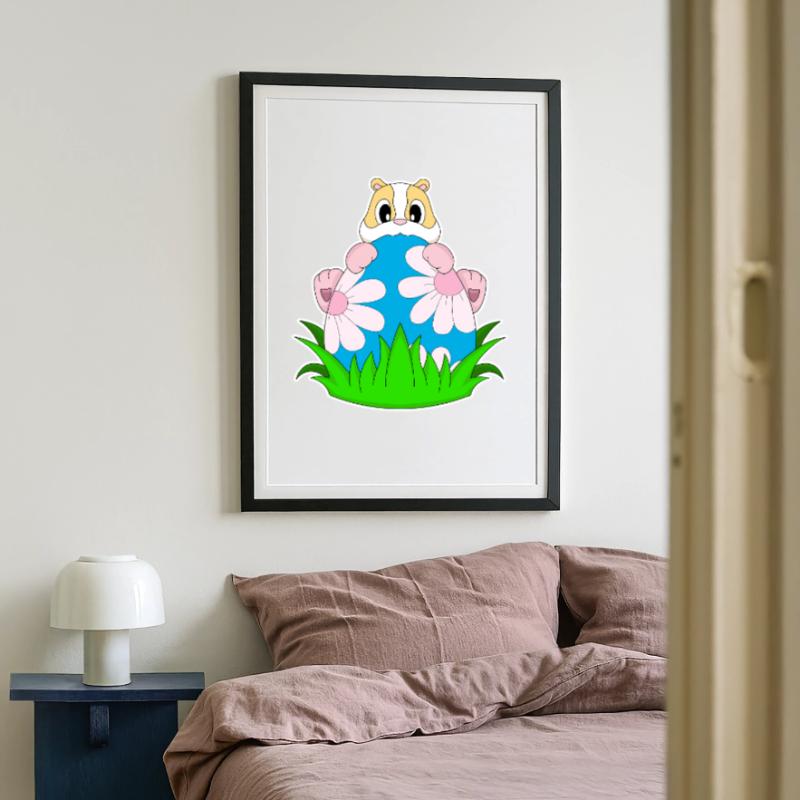 Hamster Easter Easter Egg Framed poster (49 × 69 cm)