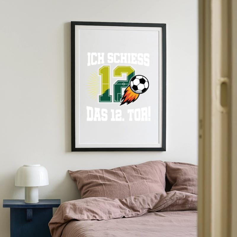 Tiro al dodicesimo gol divertente per il dodicesimo compleanno Poster incorniciato (49×69 cm)