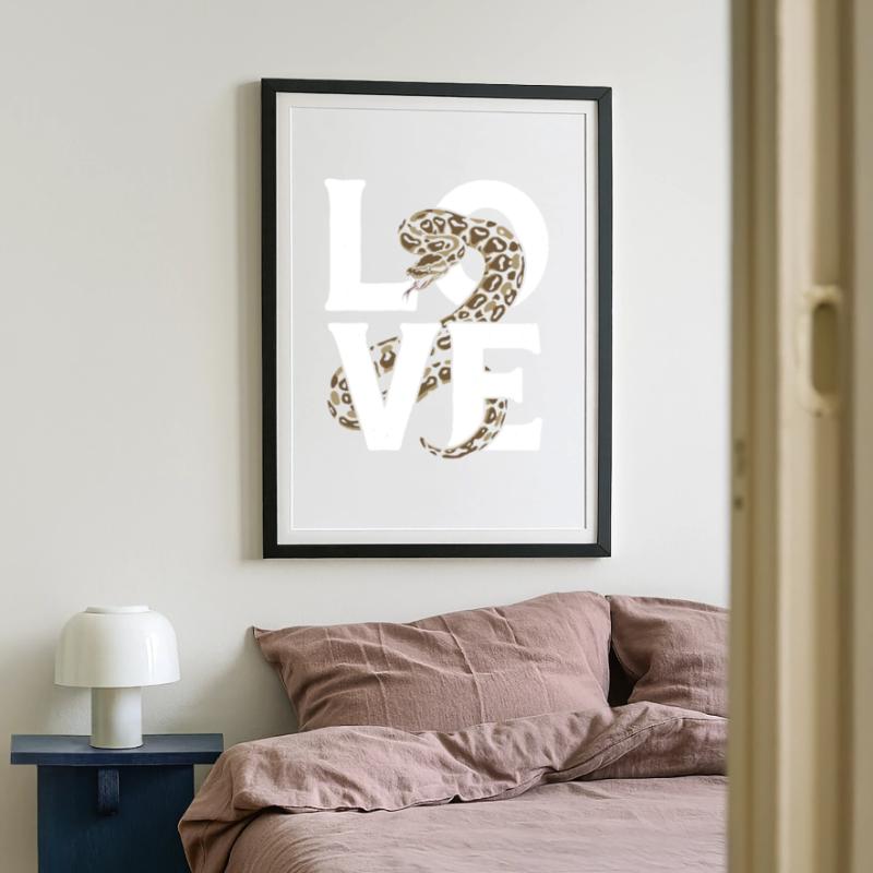 King Python Snakes LOVE Terrarium Python Framed poster (49 × 69 cm)