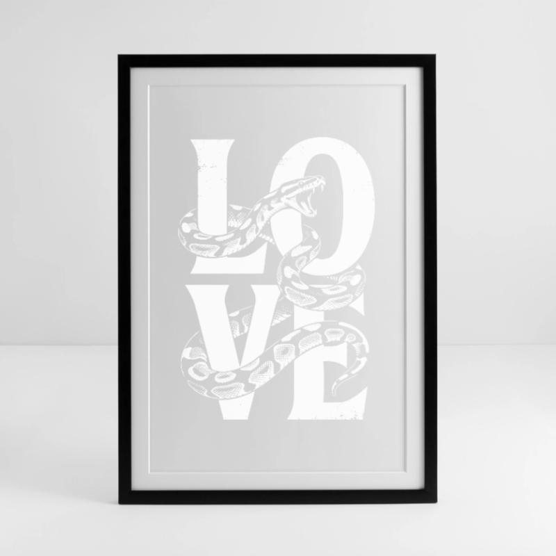 King Python Snakes LOVE Terrarium Python Framed poster (49 × 69 cm)
