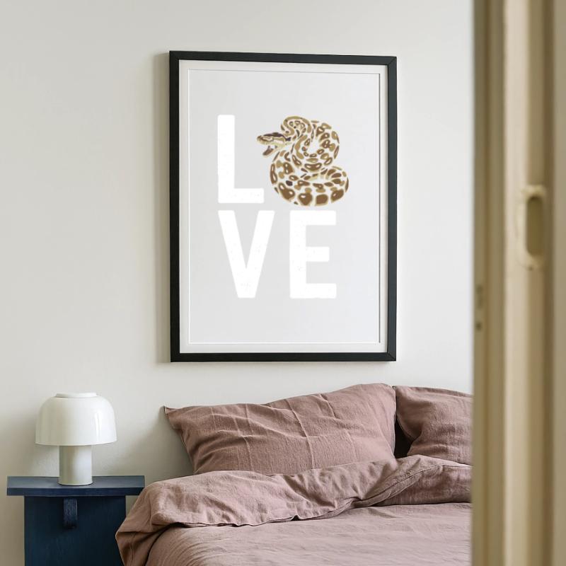 Les serpents rois Python ADORENT les pythons de terrarium Affiche encadrée (49 × 69 cm)