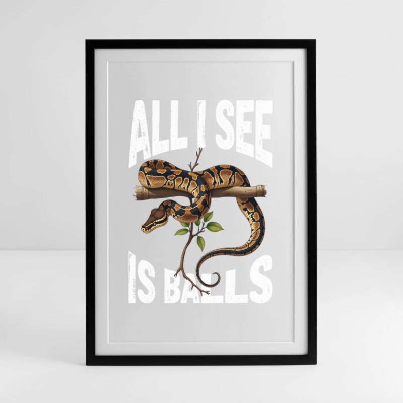 Python roi Serpents Amateurs de terrarium Python Affiche encadrée (49 × 69 cm)