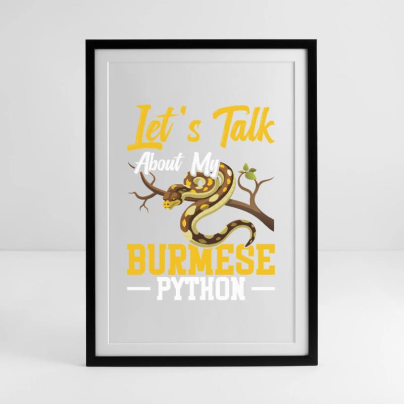  Burmese Python Owner Snake Terrarium Hide Python Framed poster (49 × 69 cm)