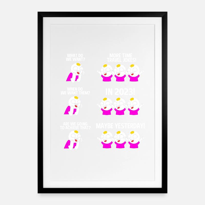 Zeitreise - Gerahmtes Poster (49 × 69 cm) - Schwarz