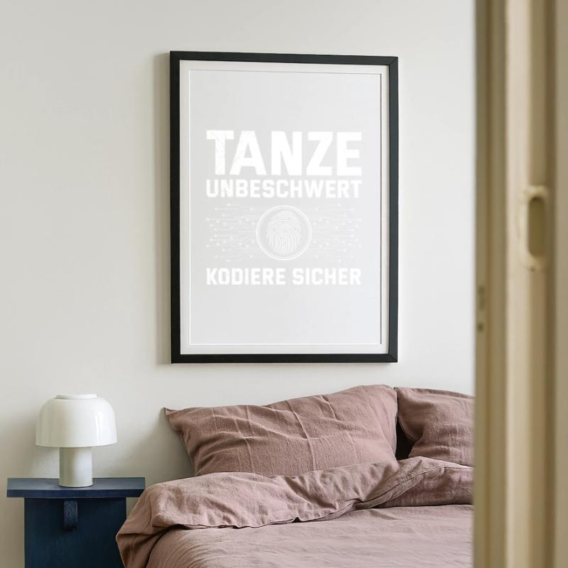 Codeur scientifique DANSE SANS SOUCI, CODE EN TOUTE SÉCURITÉ Affiche encadrée (49 × 69 cm)