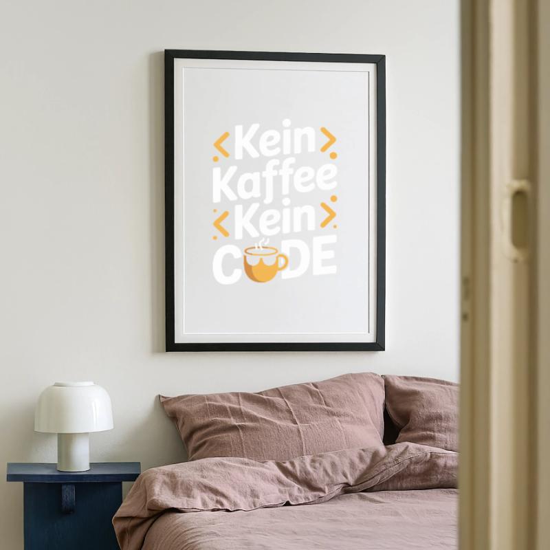 No Coffee No Code Programmer Computer Scientist Framed poster (49 × 69 cm)