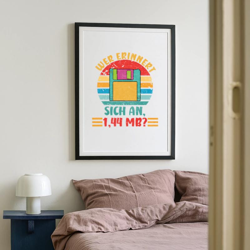 Coder WHO REMEMBERS 1.44 MB? FUNNY Framed poster (49 × 69 cm)