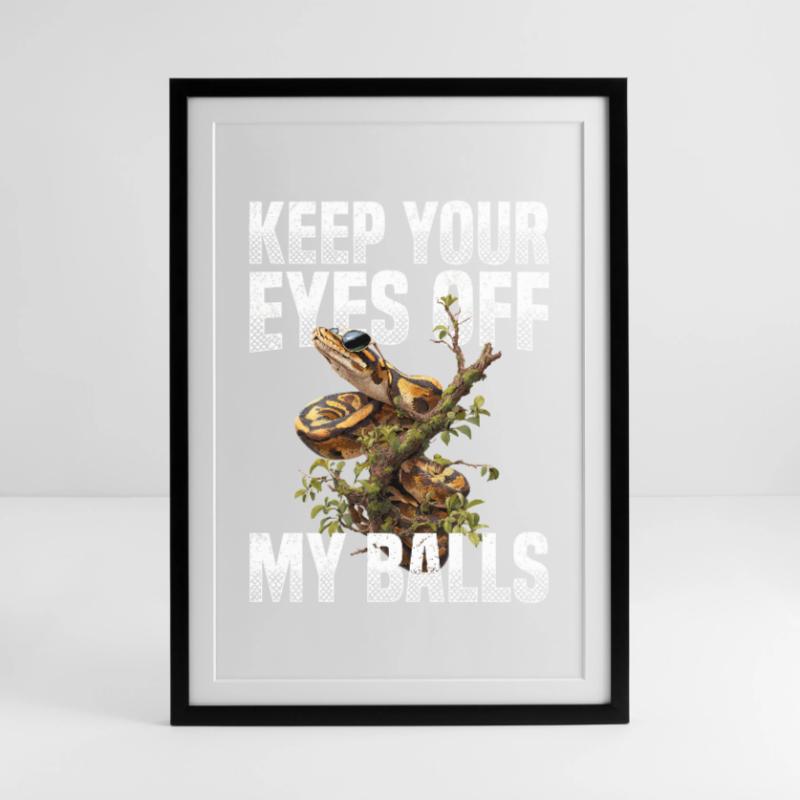 Königspython Schlangen Liebhaber Terrarium Python Gerahmtes Poster (49 × 69 cm)