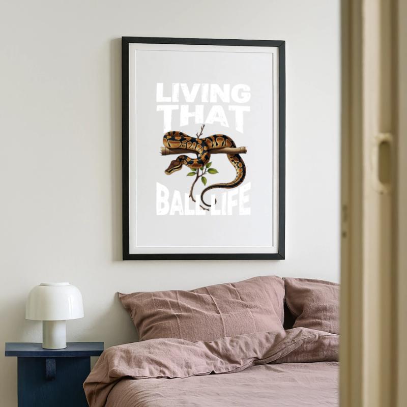 King Python Snakes Lover Terrarium Python Framed poster (49 × 69 cm)