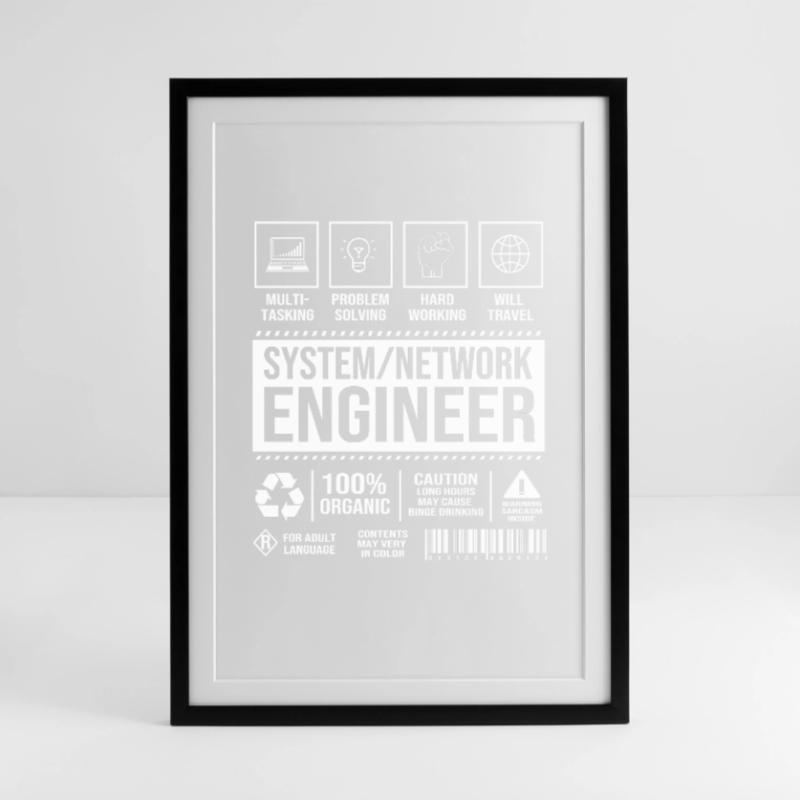 Network Computer Scientist Programmer Admin Framed poster (49 × 69 cm)