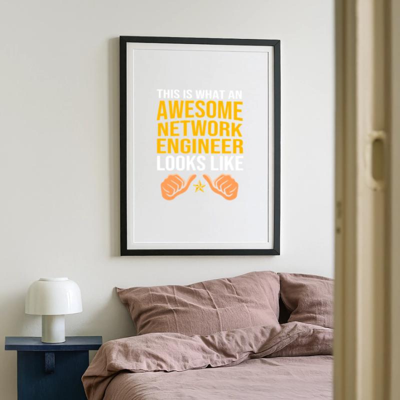 Network Engineer Programmer Computer Scientist Framed poster (49 × 69 cm)