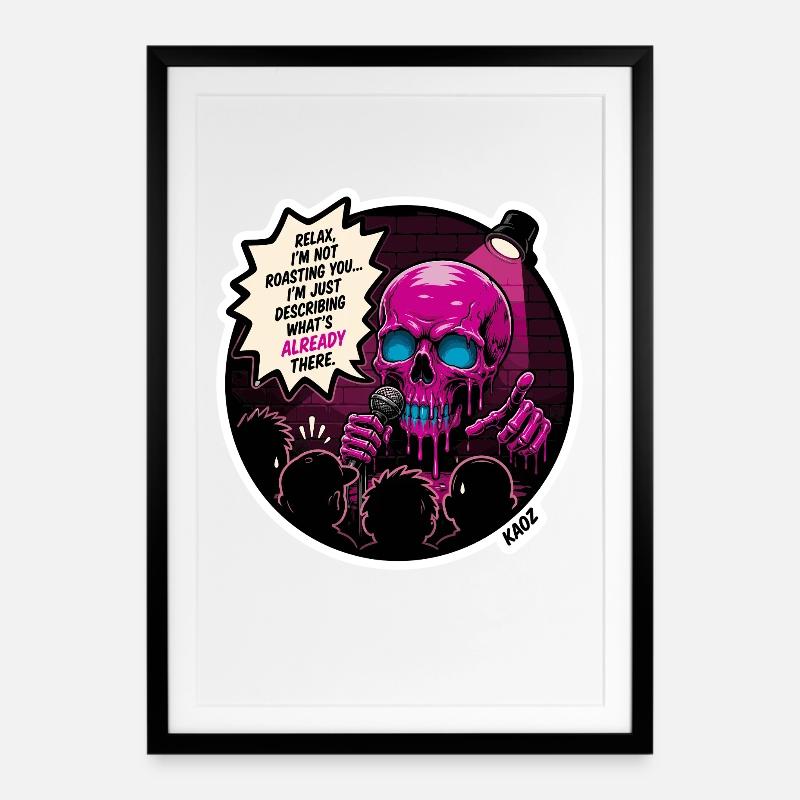  Skull on Stage Roast - Framed poster (49 × 69 cm) - black