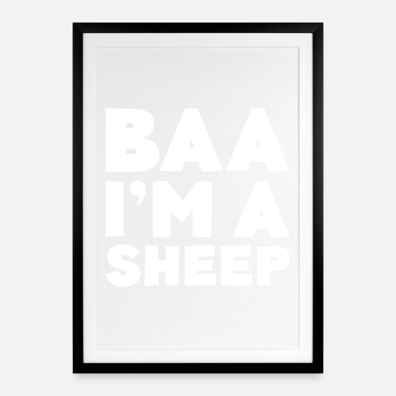 Bold BAA I'm A Sheep - Framed poster (49 × 69 cm) - black
