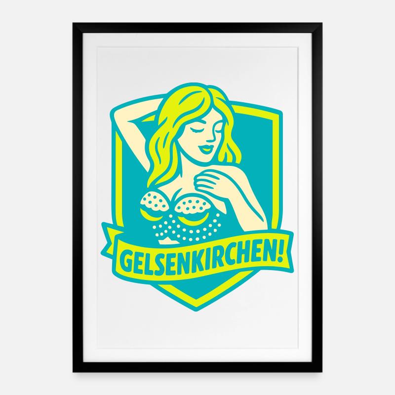 Gelsenkirchen Superstar - Affiche encadrée (49 × 69 cm) - noir