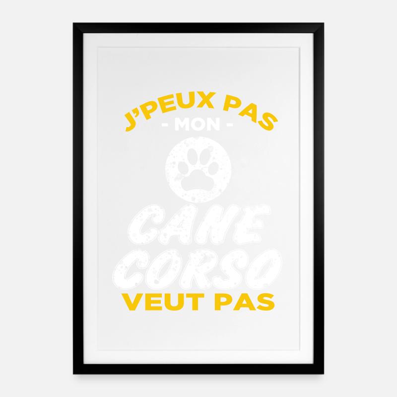 Cane Corso - Affiche encadrée (49 × 69 cm) - noir