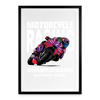 Motorrad Rennteam Meisterschaft - Gerahmtes Poster (49 × 69 cm) - Schwarz - Vorne