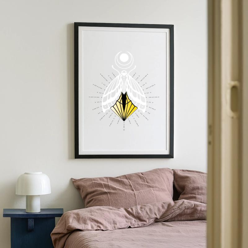 Firefly Moth Moth Moth Affiche encadrée (49 × 69 cm)