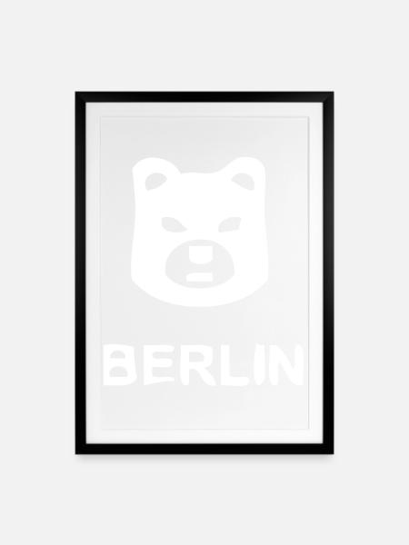 Berlin Bär - Gerahmtes Poster (49 × 69 cm) - Schwarz