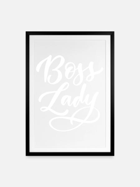 Lady Bos-s - Gerahmtes Poster (49 × 69 cm) - Schwarz
