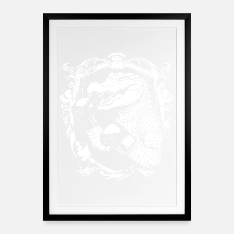 Boxe Alligator MMA - Affiche encadrée (49 × 69 cm) - noir