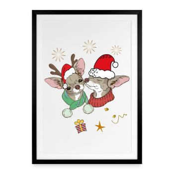 Merry Christmas - Gerahmtes Poster (49 × 69 cm) - Schwarz - Vorne