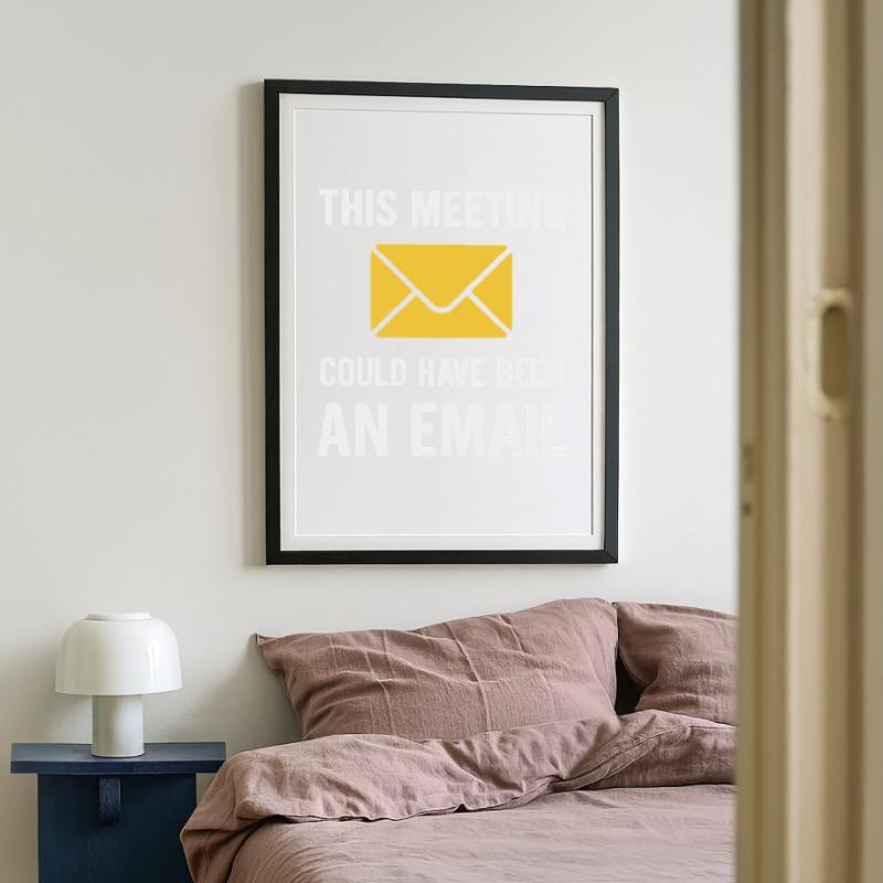 Meeting oder E-Mail Gerahmtes Poster (49 × 69 cm)